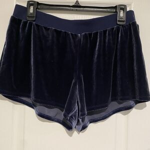 Aerie by American Eagle velvet short shorts womens Medium navy blue soft comfy